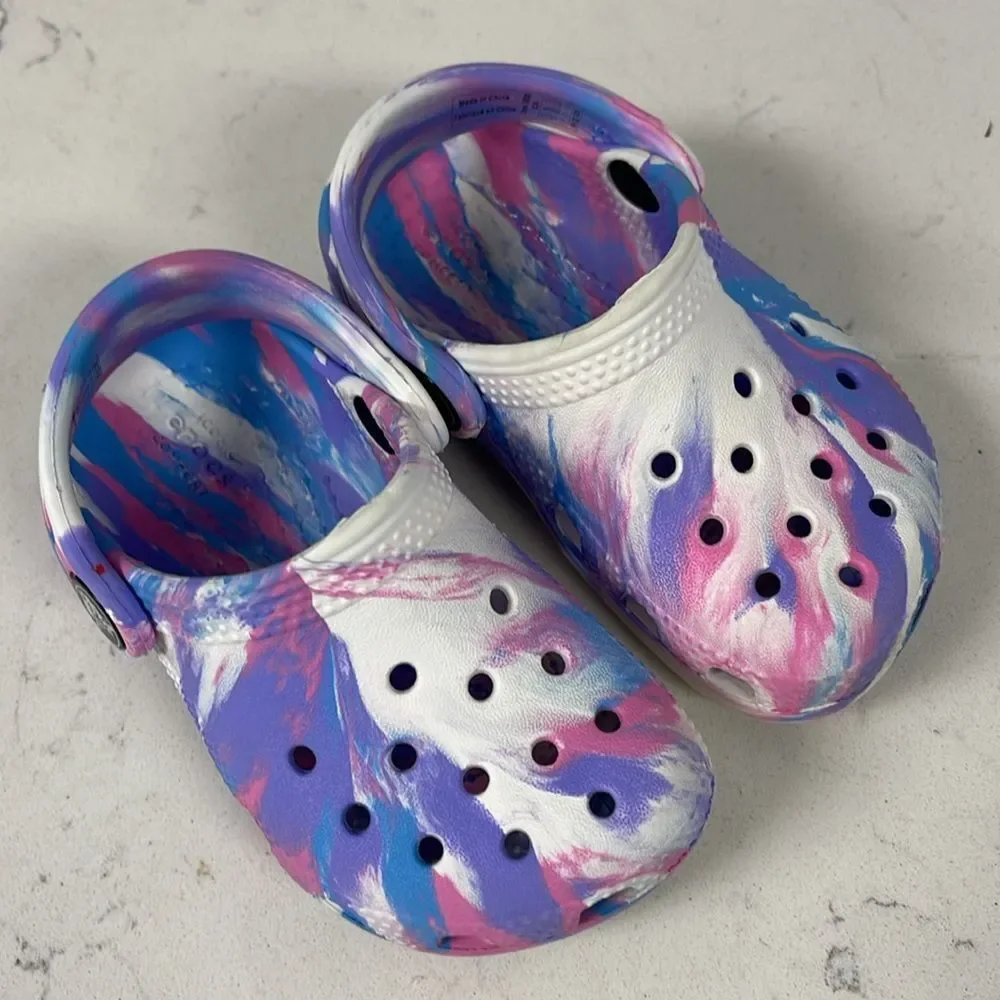 Crocs Classic Marbled Clog Toddler Size 6 Pastel Tie Dye